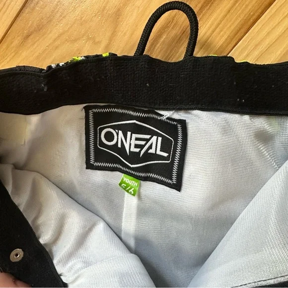 EUC O'Neal Graphic Motocross Element Pants Black, White & Neon Yellow Youth 5/6 - Picture 6 of 11